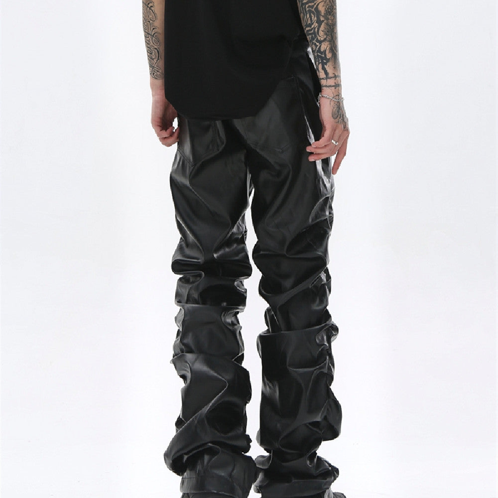 Waxed Leather Pants