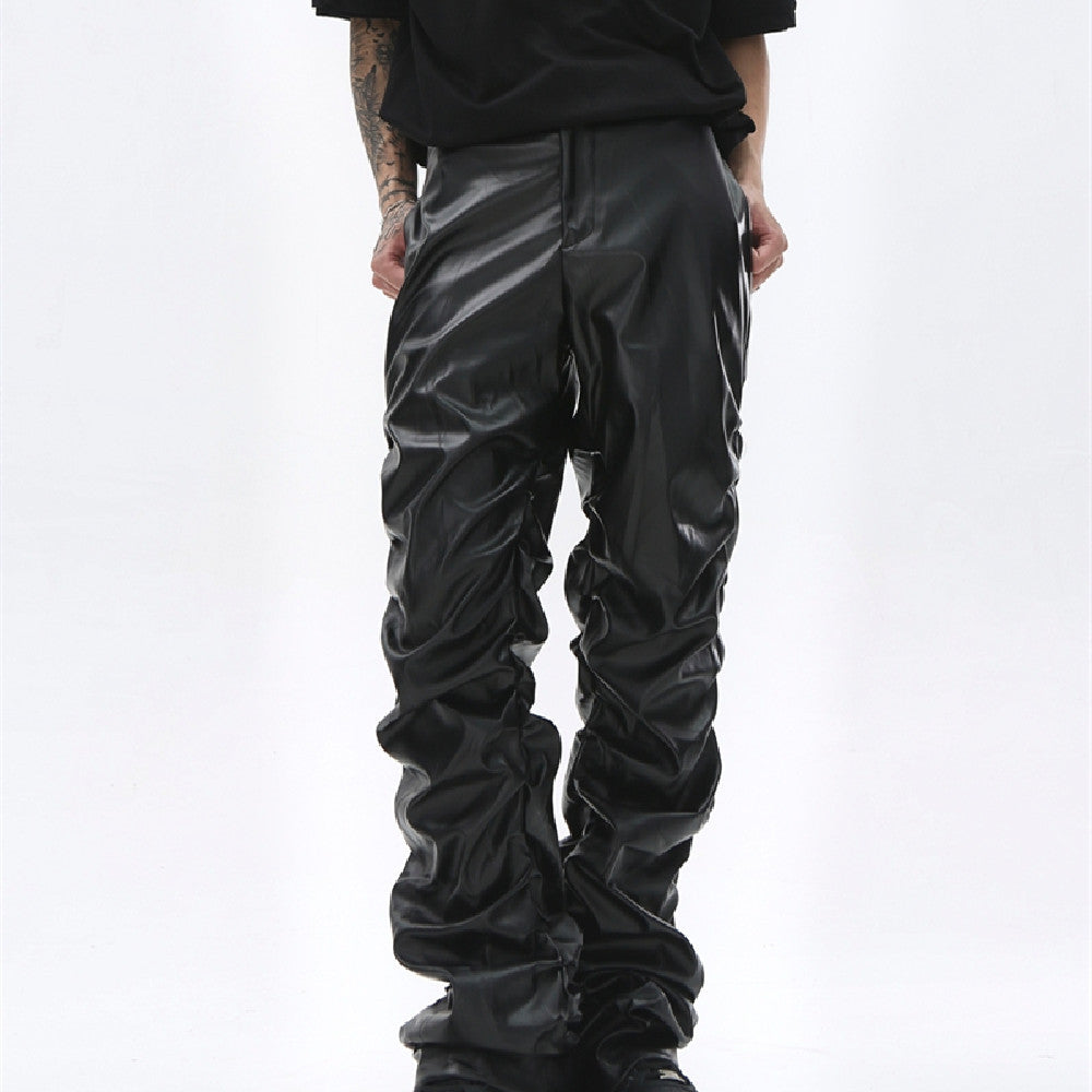 Waxed Leather Pants